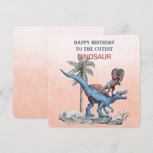 Gefeliciteerd met de Schattigee DINOSAURUS (Voorkant / Achterkant)