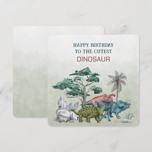 Gefeliciteerd met de Schattigee DINOSAURUS (Voorkant / Achterkant)