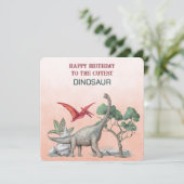 Gefeliciteerd met de Schattigee DINOSAURUS (Staand voorkant)