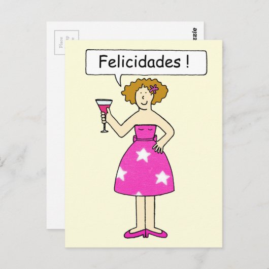 Gefeliciteerd met de Spaanse Felicidades Briefkaart (Voorkant / Achterkant)