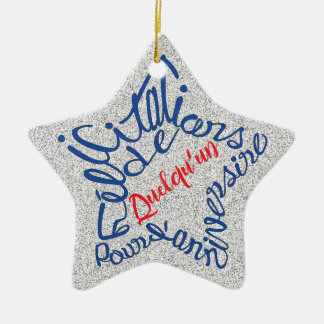 Gefeliciteerd met de stervormige verjaardag keramisch ornament