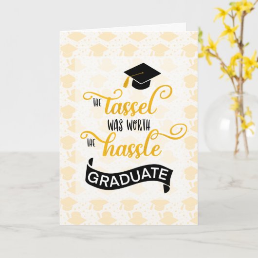 Gefeliciteerd met de studie Tassel Worth t Kaart (Gele Bloem)