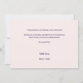 Gefeliciteerd met de terugkeer naar school Kaart (Achterkant)