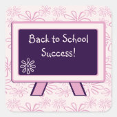 Gefeliciteerd met de terugkeer naar school Kaart Vierkante Sticker (Voorkant)