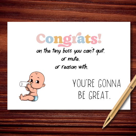 Gefeliciteerd met de Tiny Boss You Can't Stop Kaart