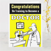 Gefeliciteerd met de training om arts te worden kaart (Gele Bloem)
