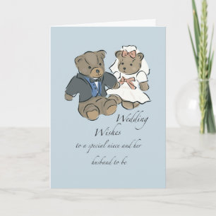Gefeliciteerd met de trouwdag nicht met teddybeer kaart