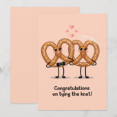 Gefeliciteerd met de trouwerij Pretzel Grappig Kaart (Voorkant / Achterkant)