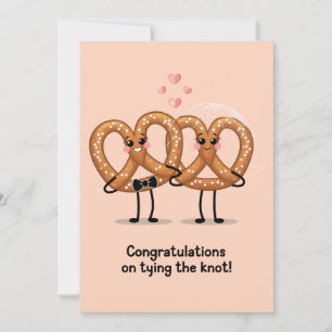Gefeliciteerd met de trouwerij Pretzel Grappig Kaart
