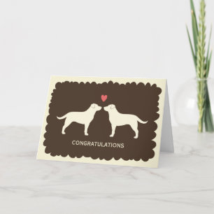 Gefeliciteerd met de trouwerij van de gele Labrado Kaart