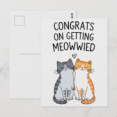 Gefeliciteerd met de trouwerij van deze leuke kat briefkaart (Voorkant / Achterkant)