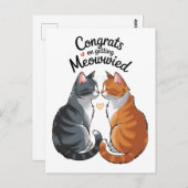 Gefeliciteerd met de trouwerij voor kattenliefhebb briefkaart (Voorkant / Achterkant)