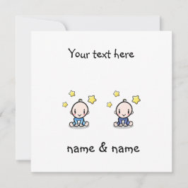 Gefeliciteerd met de tweeling jongens, met namen,  kaart