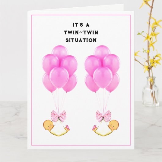 Gefeliciteerd met de tweeling kaart (Gele Bloem)