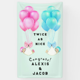Gefeliciteerd met de Twins Baby Shower Spandoek