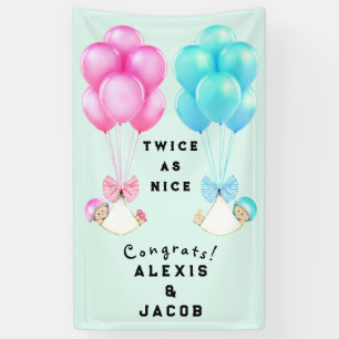 Gefeliciteerd met de Twins Baby Shower Spandoek