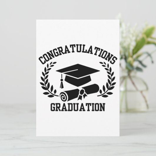 Gefeliciteerd met de uitnodiging voor de afstudere (Staand voorkant)