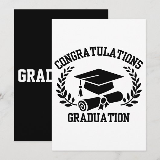 Gefeliciteerd met de uitnodiging voor de afstudere (Voorkant / Achterkant)