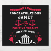 Gefeliciteerd met de uitspraak van het Hof Sparkling Wijnetiket (Enkel label)