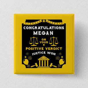 Gefeliciteerd met de uitspraak van het Hof Vierkante Button 5,1 Cm