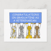 Gefeliciteerd met de veeartsenijkundige opleiding aankondigingskaart (Voorkant)