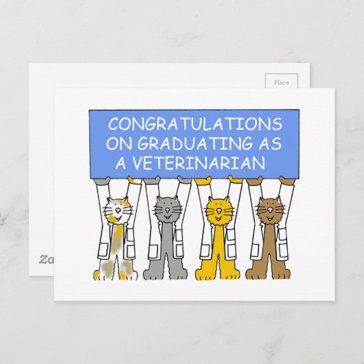 Gefeliciteerd met de veeartsenijkundige opleiding briefkaart (Voorkant / Achterkant)