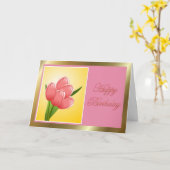 Gefeliciteerd met de verjaardag van de vrouw van d kaart (Gele Bloem)