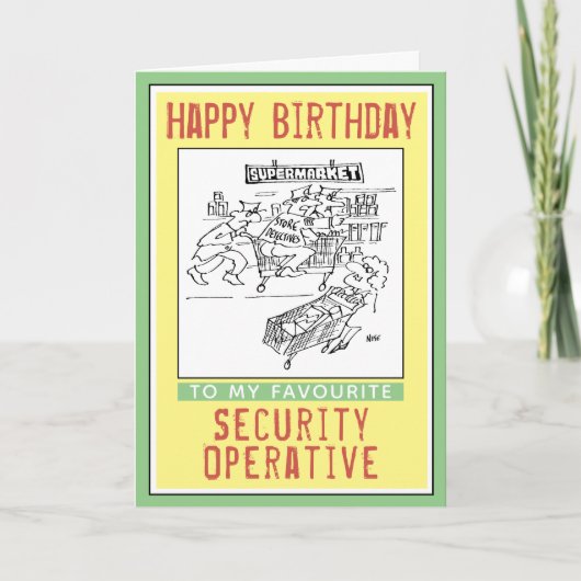 Gefeliciteerd met de verjaardag van een beveiligin kaart (Voorkant)