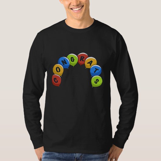 Gefeliciteerd met de viering van de ballonnen t-shirt (Voorkant)