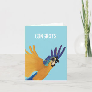 Gefeliciteerd met de vliegende illustratie Bird Notitiekaartje