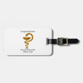 Gefeliciteerd met de witte jas-ceremonie voor apot bagagelabel (Voorkant horizontaal)