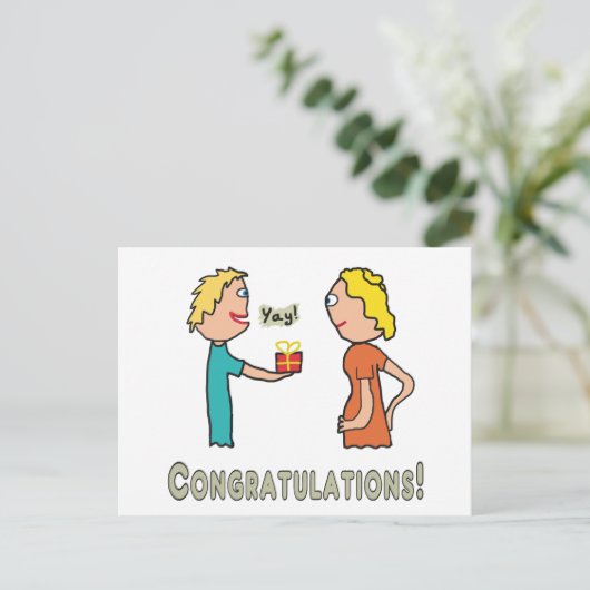 Gefeliciteerd met de zwangerschap briefkaart (Staand voorkant)