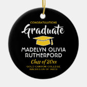 Gefeliciteerd met de zwart-gouden Afstuderen foto Keramisch Ornament (Voorkant)
