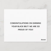 Gefeliciteerd met de zwarte gordel van het meisje  briefkaart (Achterkant)