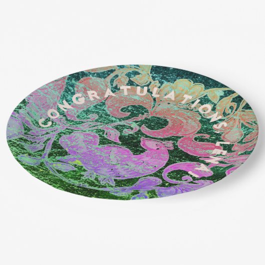 Gefeliciteerd met deze World Folk Art Papieren Bordje (Gekanteld)