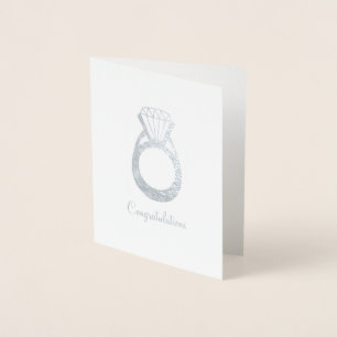 Gefeliciteerd met Diamond Verloving Wedding Ring Folie Kaarten