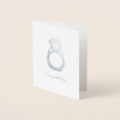 Gefeliciteerd met Diamond Verloving Wedding Ring Folie Kaarten (Voorkant)