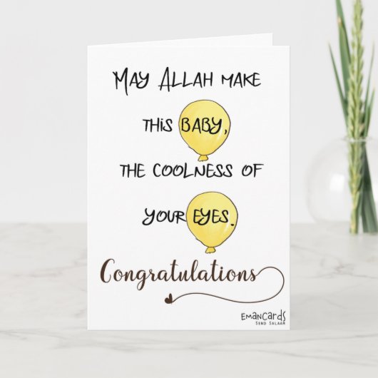 Gefeliciteerd met Dua - Nieuwgeborene Kaart (Voorkant)