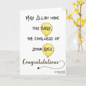 Gefeliciteerd met Dua - Nieuwgeborene Kaart (Gele Bloem)