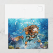 Gefeliciteerd met duiken onder de zee briefkaart (Voorkant / Achterkant)