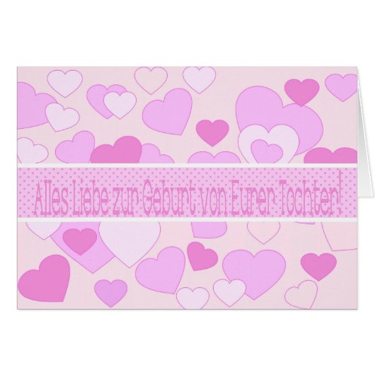 Gefeliciteerd met Duitse Baby Girl (Voorkant Horizontaal)