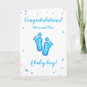 Gefeliciteerd met een babyjongen die aanpasbare na kaart (Voorkant)