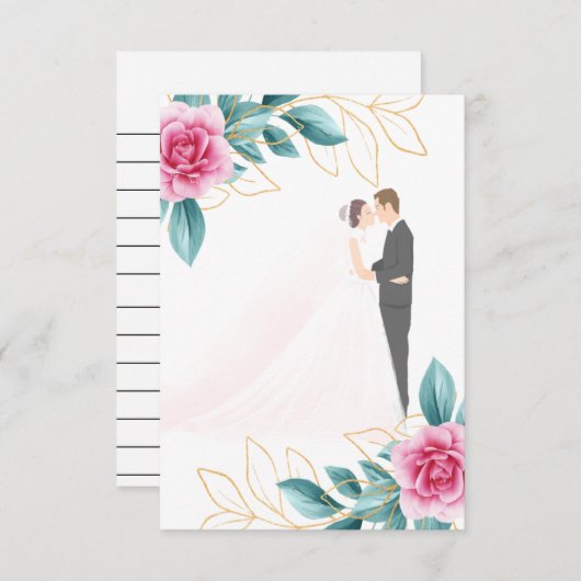 Gefeliciteerd met een bruiloft save the date (Voorkant / Achterkant)