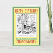 Gefeliciteerd met een Churchwarden of kerkarbeider Kaart (Voorkant)