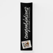 Gefeliciteerd met één foto- en aangepaste tekst spandoek (Verticaal)