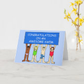 Gefeliciteerd met een Geweldige zwemtocht Kaart (Gele Bloem)