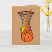 Gefeliciteerd met een goed basketbalseizoen kaart (Gele Bloem)