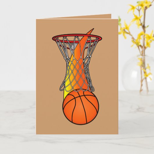 Gefeliciteerd met een goed basketbalseizoen kaart (Gele Bloem)
