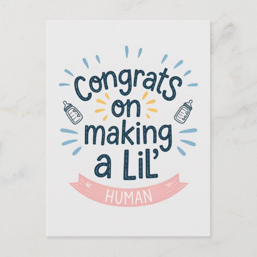 Gefeliciteerd Met Een Mensje Maken Funny Zwangersc Briefkaart (Voorkant)