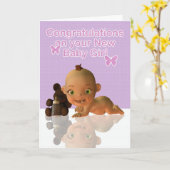 Gefeliciteerd met een mooie baby kaart (Gele Bloem)